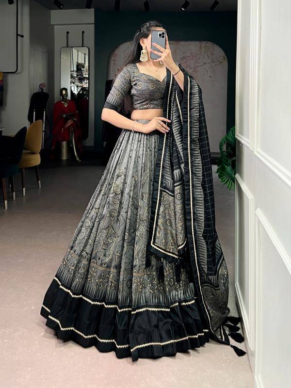 ISHANYA 01 Tasar Silk GRY Traditional lehenga choli shops in Pune